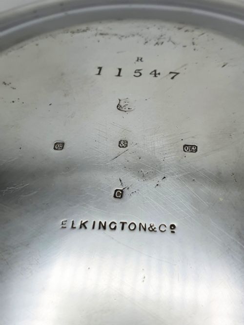 ANTIQUE ELKINGTON CUT GLASS AND SILVER PLATED BISCUIT BARREL WITH STAND 1869 - ADDITIONAL PHOTO 8