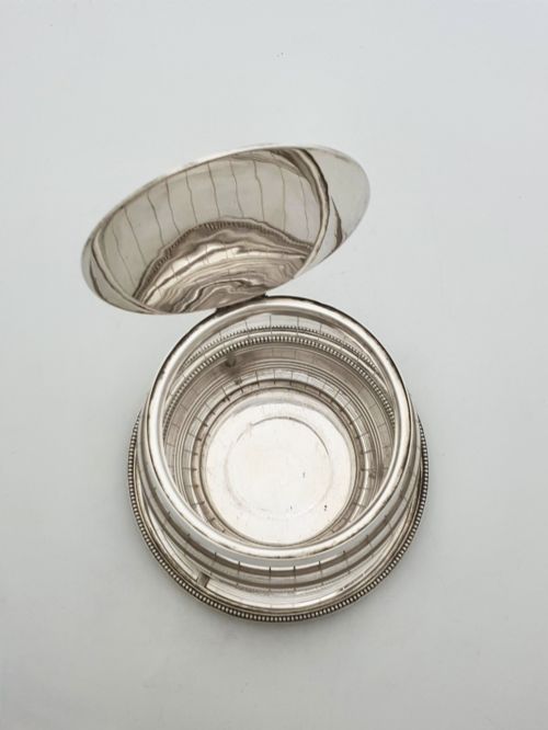 ANTIQUE ELKINGTON CUT GLASS AND SILVER PLATED BISCUIT BARREL WITH STAND 1869 - ADDITIONAL PHOTO 9