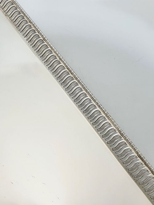 ANTIQUE EDWARDIAN SILVER PLATED SERVING TRAY WITH PIERCED BORDER CIRCA 1905 - ADDITIONAL PHOTO 3
