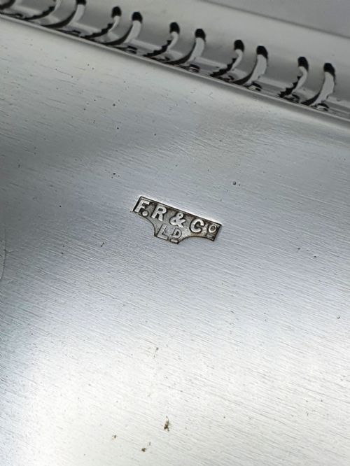 ANTIQUE EDWARDIAN SILVER PLATED SERVING TRAY WITH PIERCED BORDER CIRCA 1905 - ADDITIONAL PHOTO 5