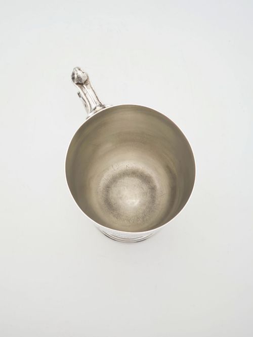 FABULOUS ANTIQUE EDWARDIAN SILVER PLATED TANKARD WITH OWL HANDLE CIRCA 1905 - ADDITIONAL PHOTO 3