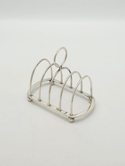 Nice Small Antique Victorian Sterling Silver Toast Rack – London, 1900