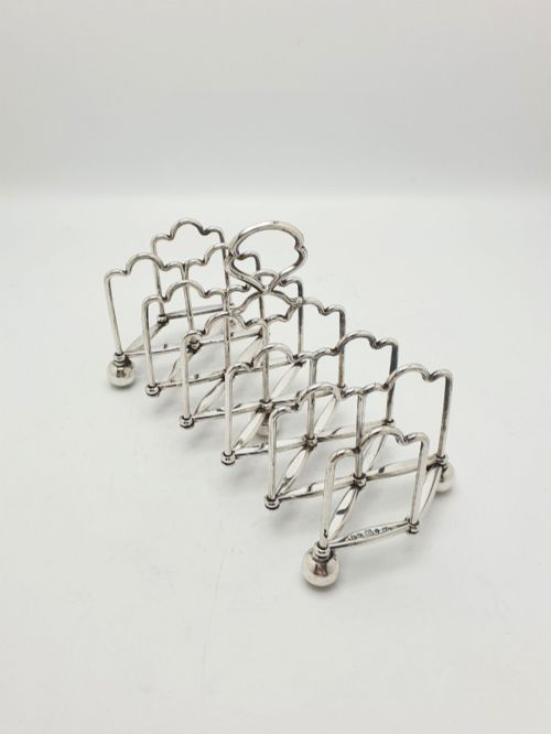 Unusual Antique Elkington Extending Silver Plated Toast Rack – 1850