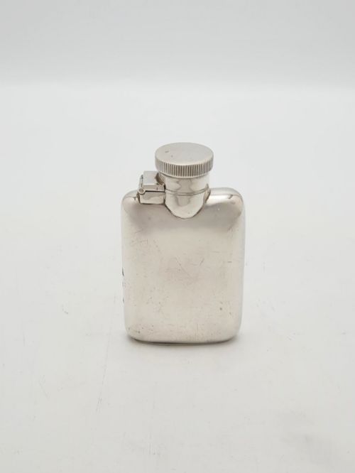 Nice Small Art Deco Sterling Silver Hip Flask with Bayonet Cap – 1930