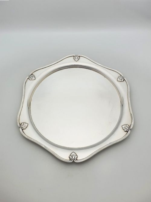Art Deco Silver Plated Cocktail Tray with Scalloped Rim – Circa 1925