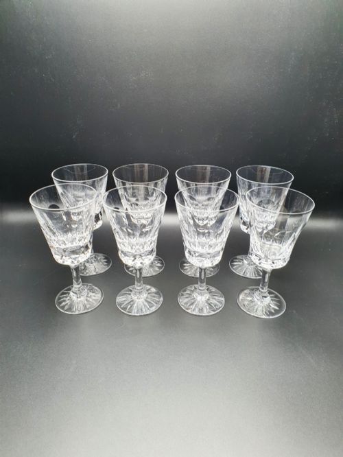 Nice Set of 8 Cut Glass Wine Glasses - Circa 1920