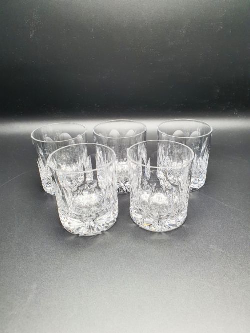 Nice Set of 5 Cut Glass Tumblers - Circa 1920