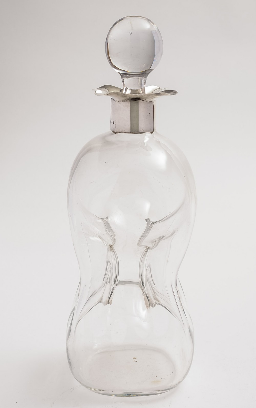 Edwardian Silver Collared 'Glug-Glug' Decanter