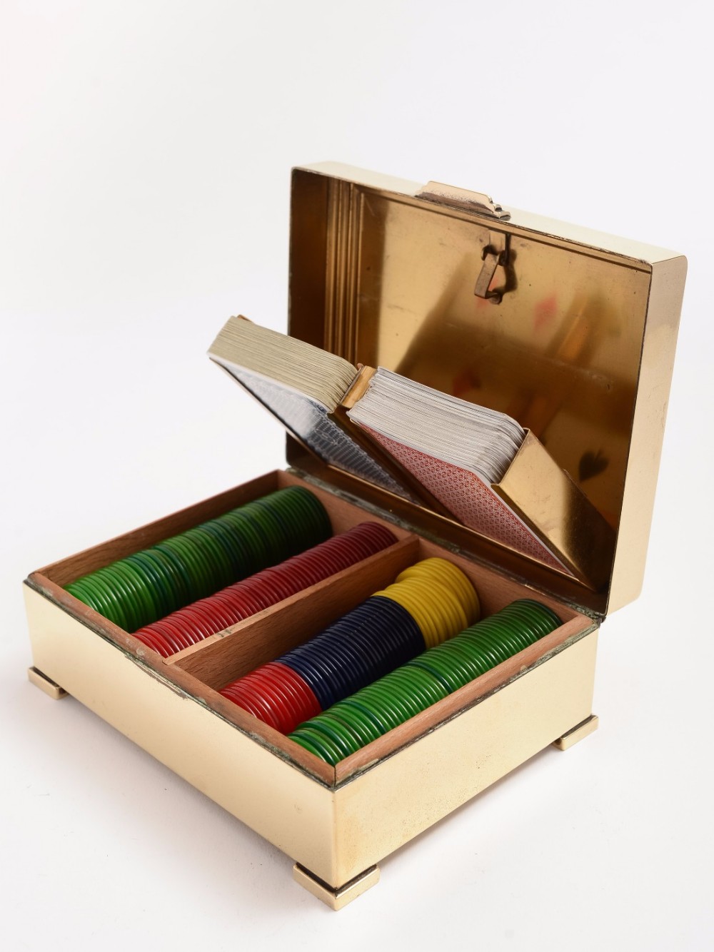 Art Deco Brass Games Box, Circa 1925