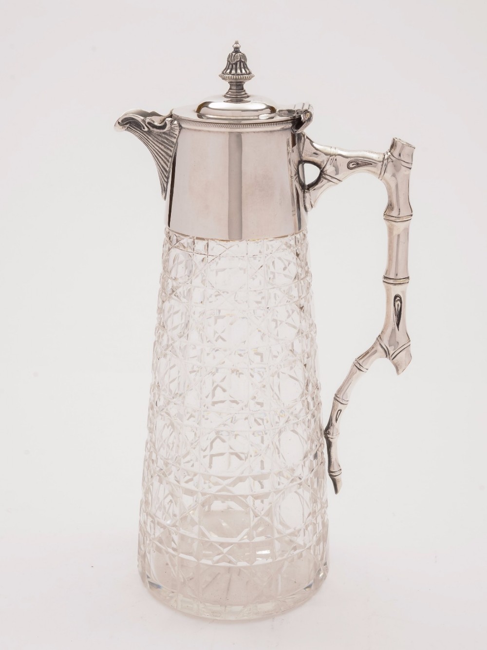 Victorian Cut Glass and Silver Plated Claret Jug, Circa 1880
