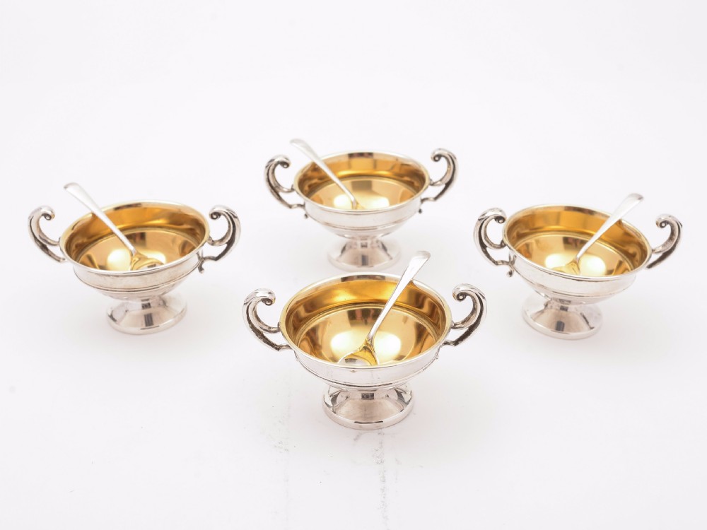 Set of 4 Silver Trophy Salts, Birmingham 1929
