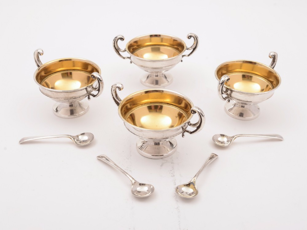 Set of 4 Silver Trophy Salts, Birmingham 1929 View III