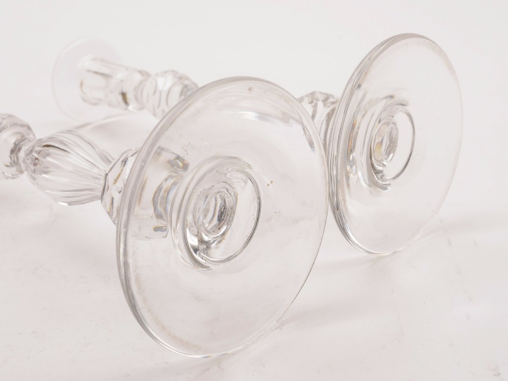 Pair of Edwardian Glass Candlesticks, Circa 1905 View IV
