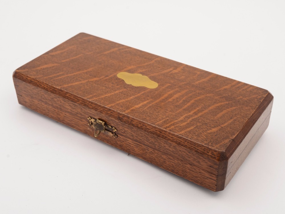 Victorian Oak Cased Serving Spoons, Circa 1890 View II
