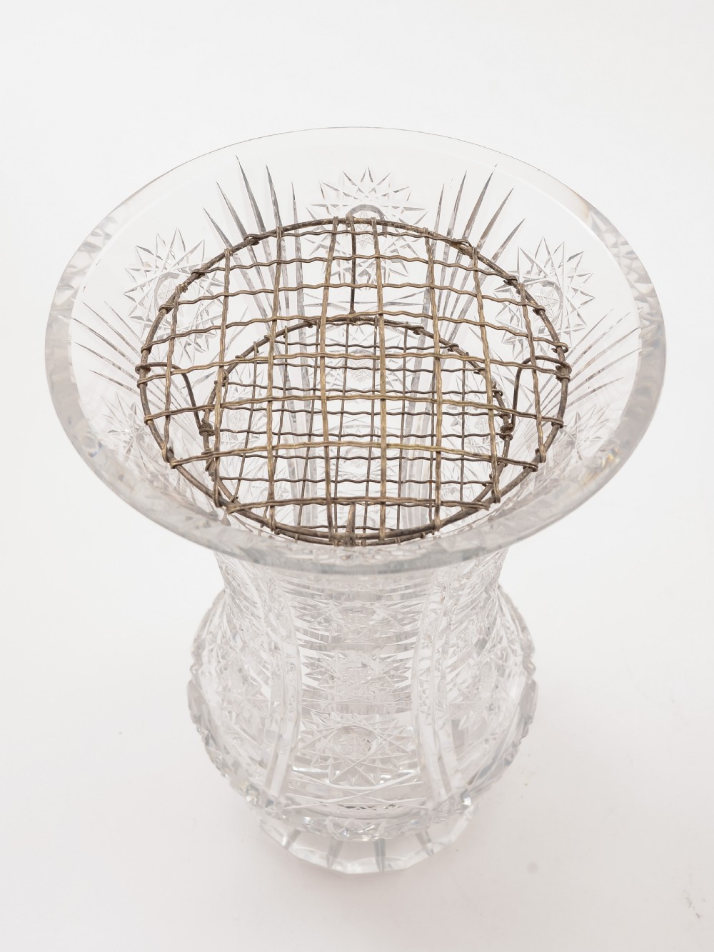 Large Cut Glass Vase, Circa 1920 View II