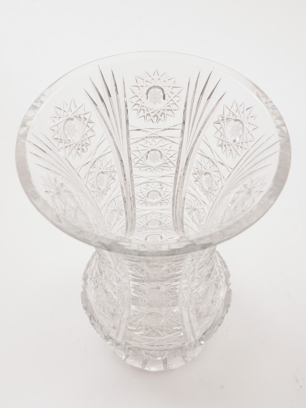 Large Cut Glass Vase, Circa 1920 View III