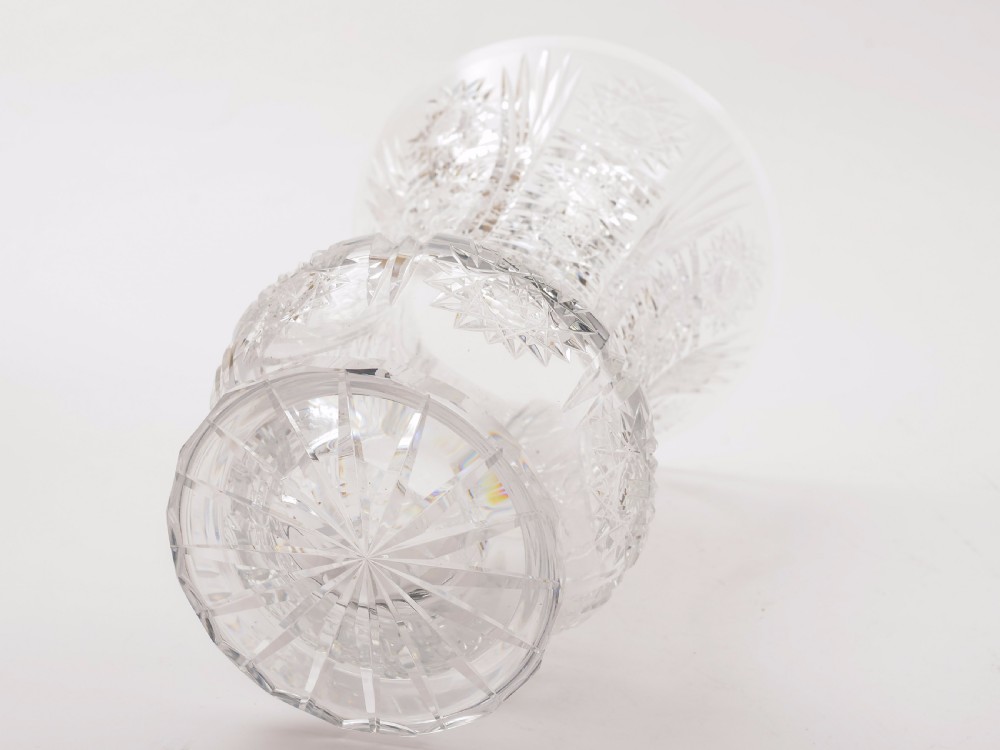 Large Cut Glass Vase, Circa 1920 View IV
