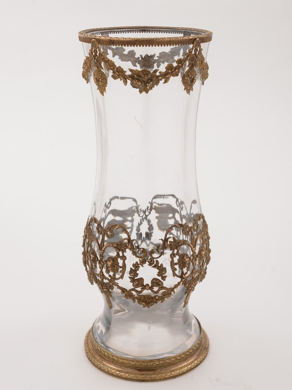 French Bronze Mounted Glass Vase, Circa 1900