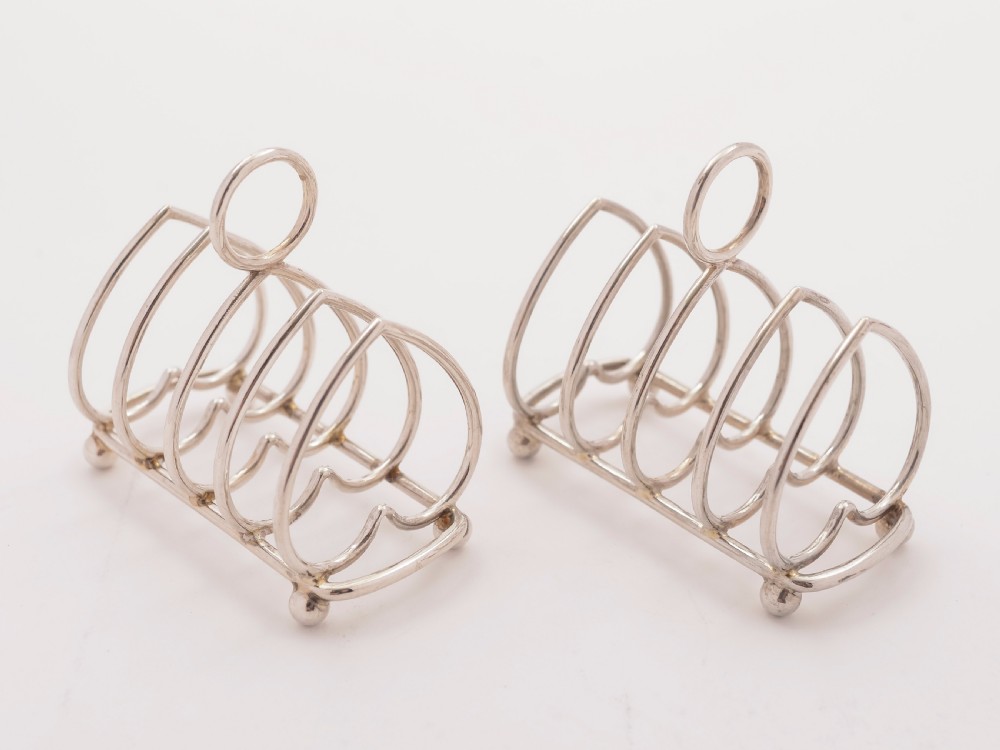 Victorian Pair of Silver Toast Racks, Birmingham 1899