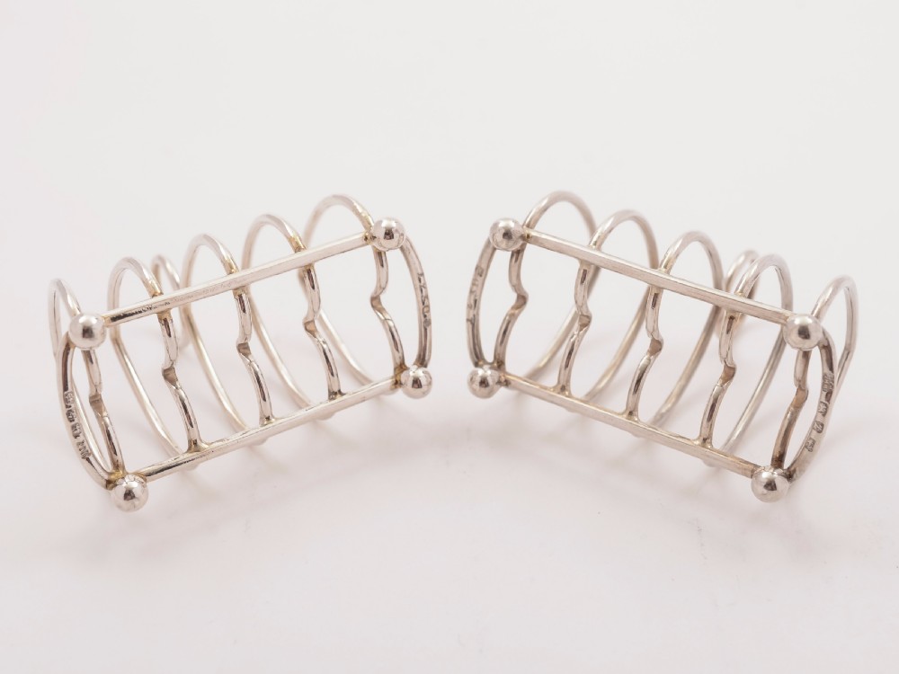 Victorian Pair of Silver Toast Racks, Birmingham 1899 View II