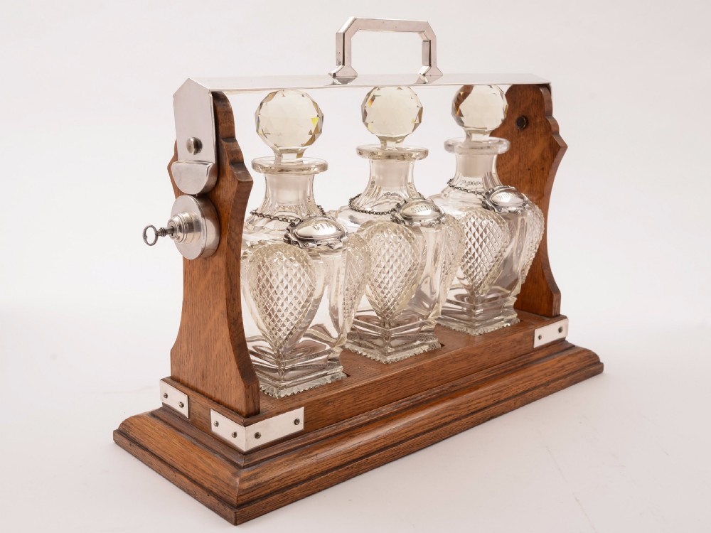 Victorian 3 Bottle Tantalus, Circa 1880 View II