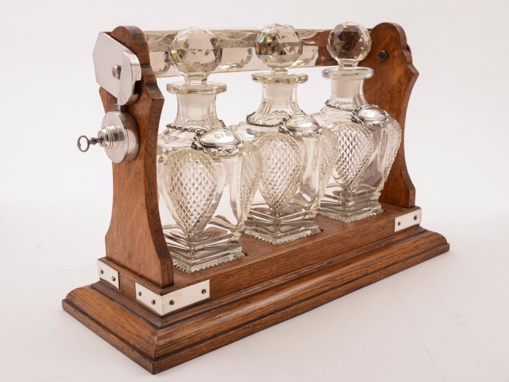 Victorian 3 Bottle Tantalus, Circa 1880 View III