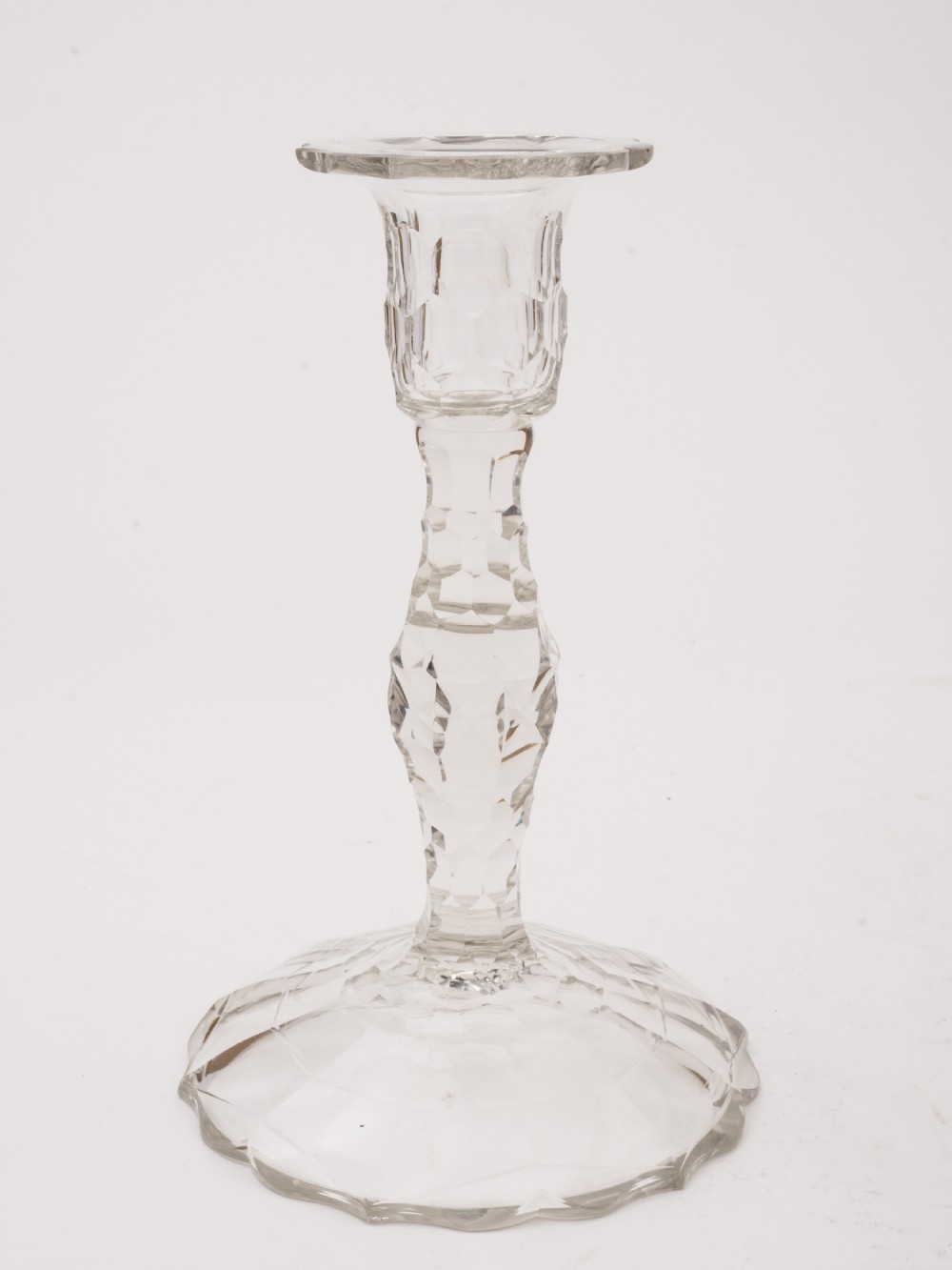 Pair of Irish Cut Glass Candlesticks, Circa 1830 View III
