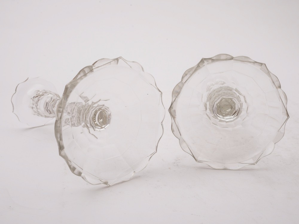 Pair of Irish Cut Glass Candlesticks, Circa 1830 View IV