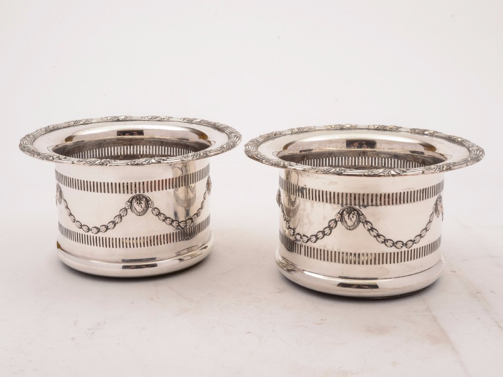 Pair of Edwardian Silver Plated Champagne Coasters, Circa 1905