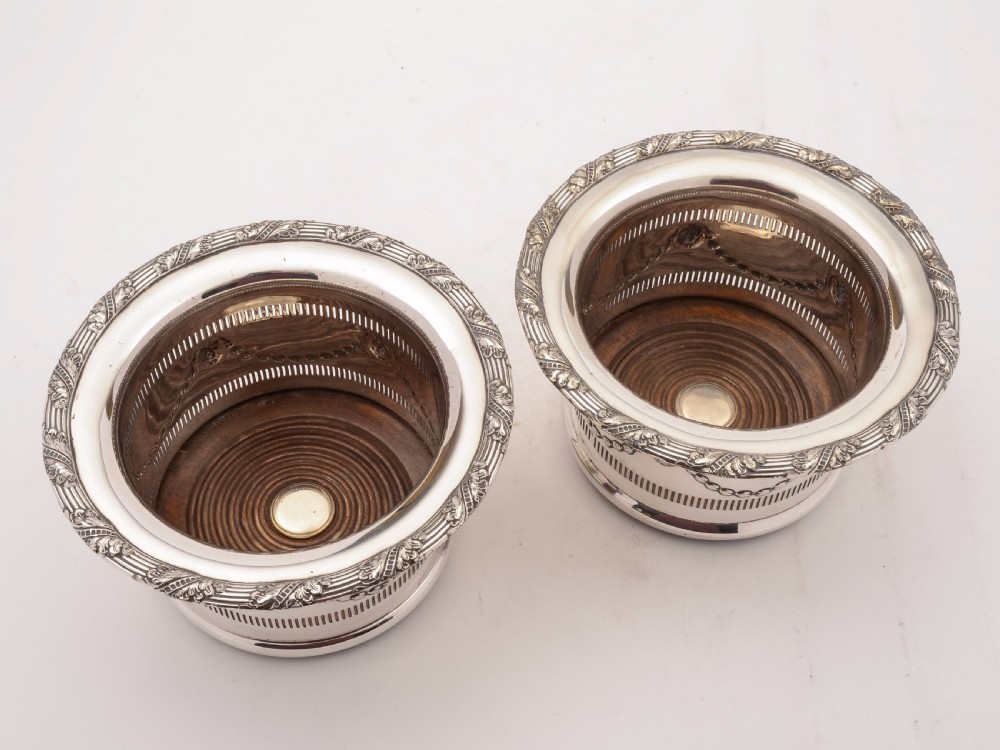 Pair of Edwardian Silver Plated Champagne Coasters, Circa 1905 View III
