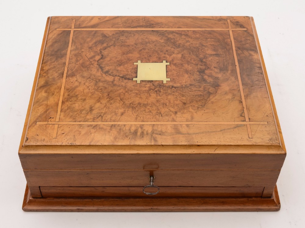 Edwardian Burr Walnut Jewellery Box, Circa 1905