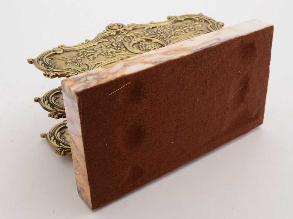 Art Deco Brass and Marble Letter Rack, Circa 1930 View IV
