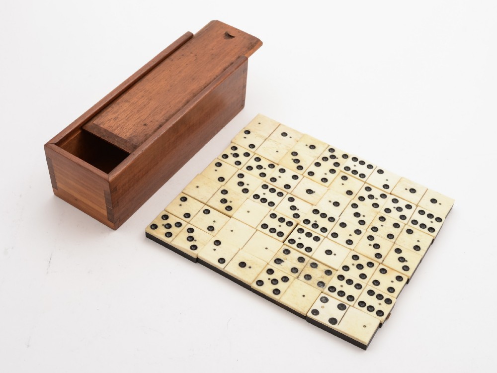 Edwardian Bone and Ebony Dominoes, Circa 1905