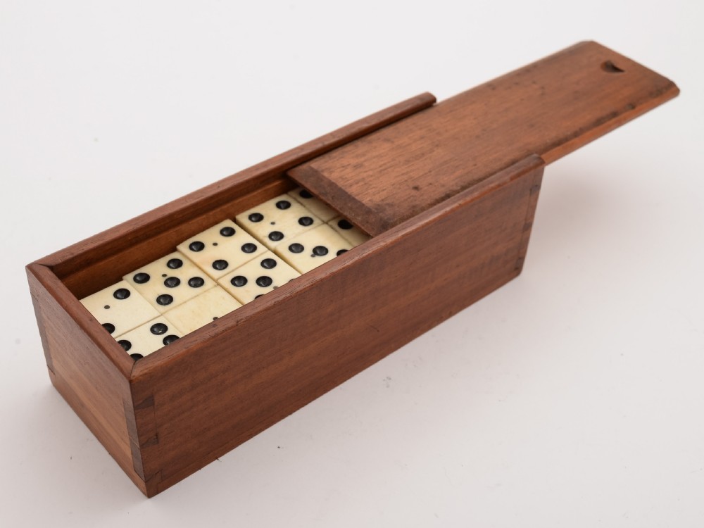 Edwardian Bone and Ebony Dominoes, Circa 1905 View II