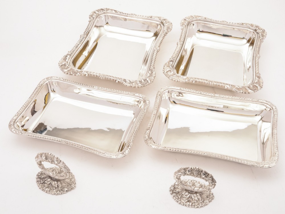 Pair of Edwardian Silver Plated Entree Dishes, Circa 1905 View II