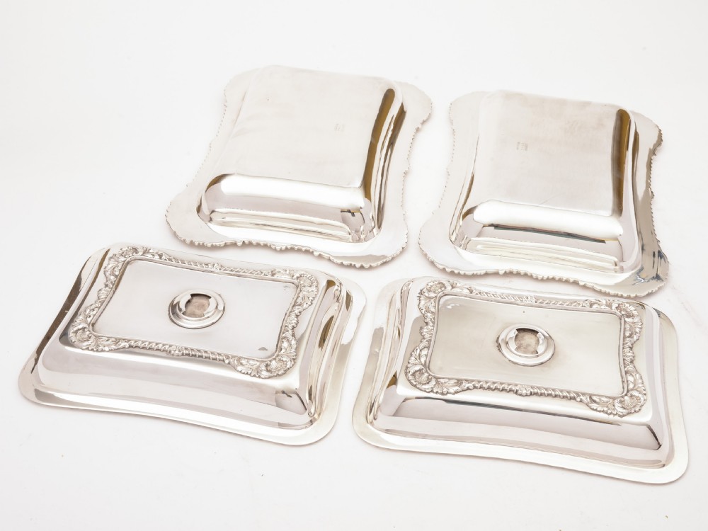 Pair of Edwardian Silver Plated Entree Dishes, Circa 1905 View III
