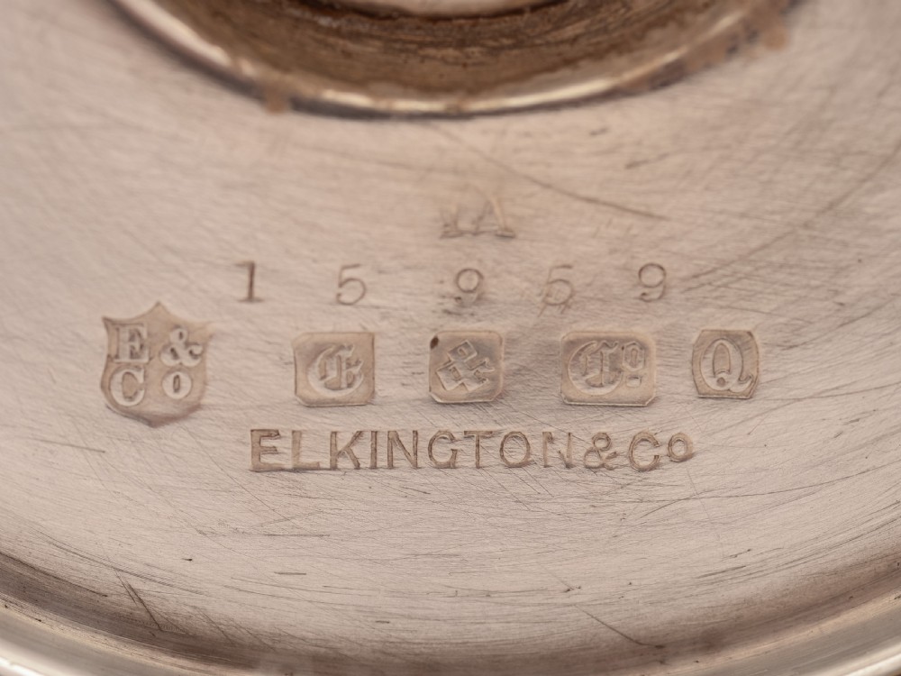 Pair of Edwardian Elkington Candlesticks, 1902 View IV