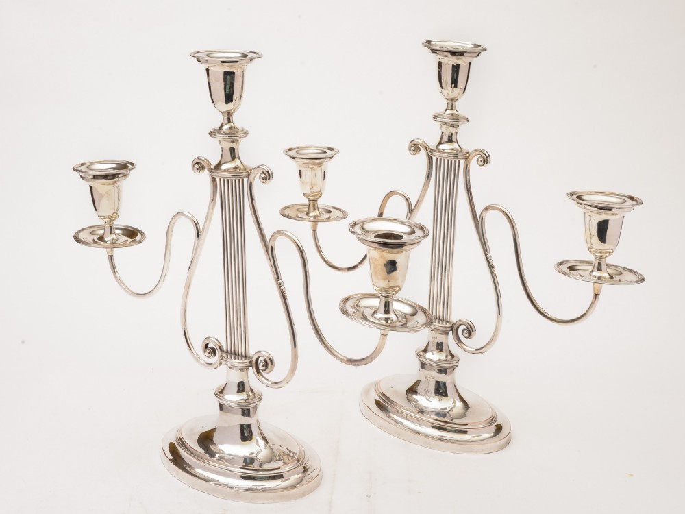 Pair of Georgian Sheffield Plated Candelabras View III