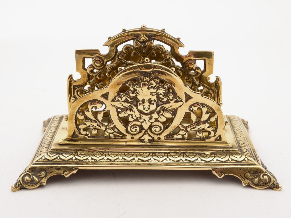 Victorian Brass Letter Rack, Circa 1890 View V