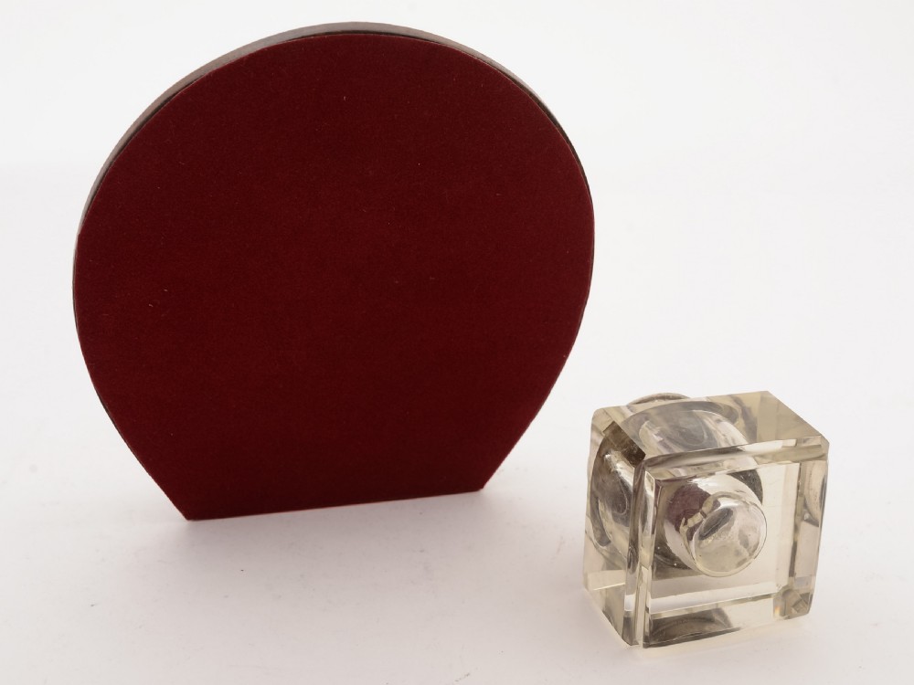 Oak and Silver Plated Horseshoe Ink Stand, Circa 1905 View III