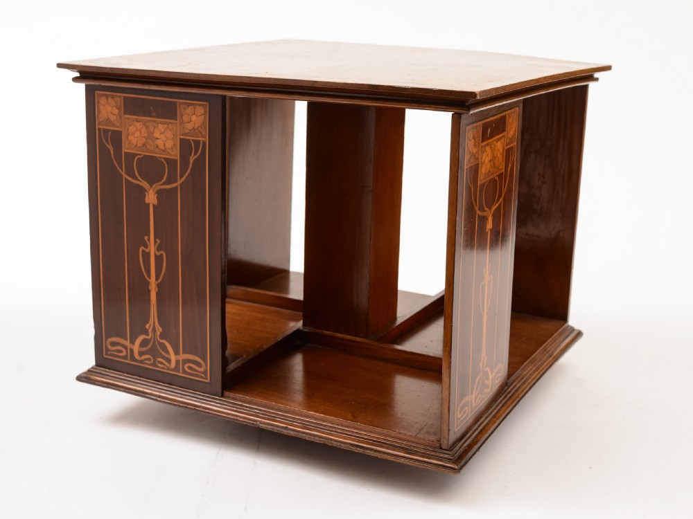 Art Nouveau Mahogany Revolving Desktop Bookcase, Circa 1900