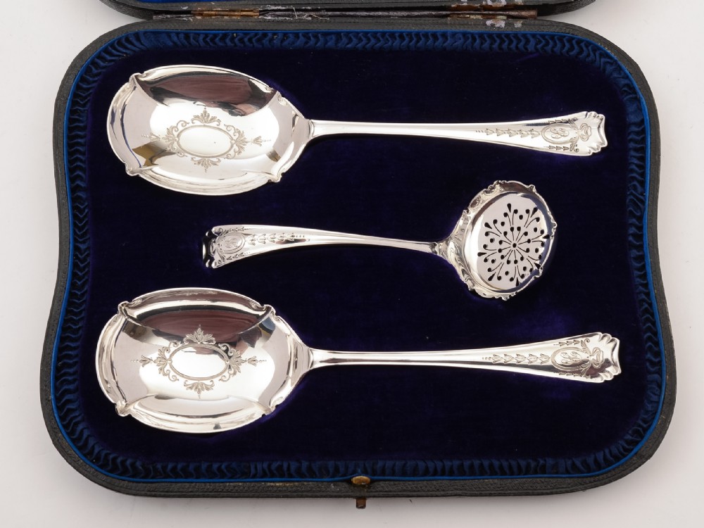 Edwardian cased Silver Fruit Set, Sheffield 1908
