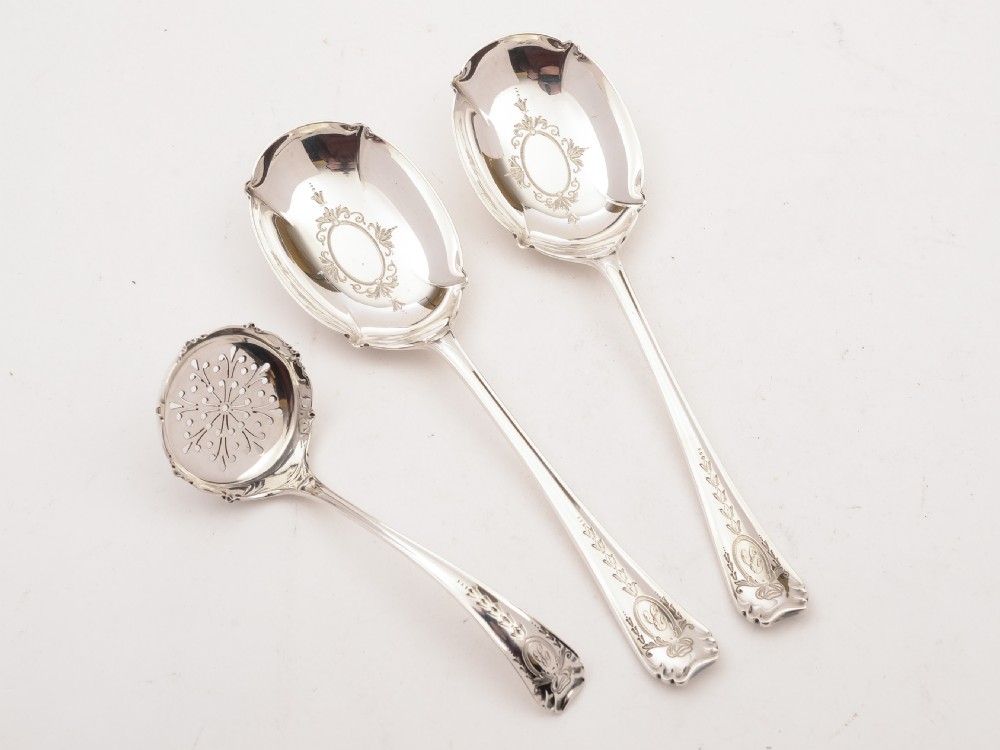 Edwardian cased Silver Fruit Set, Sheffield 1908 View IV