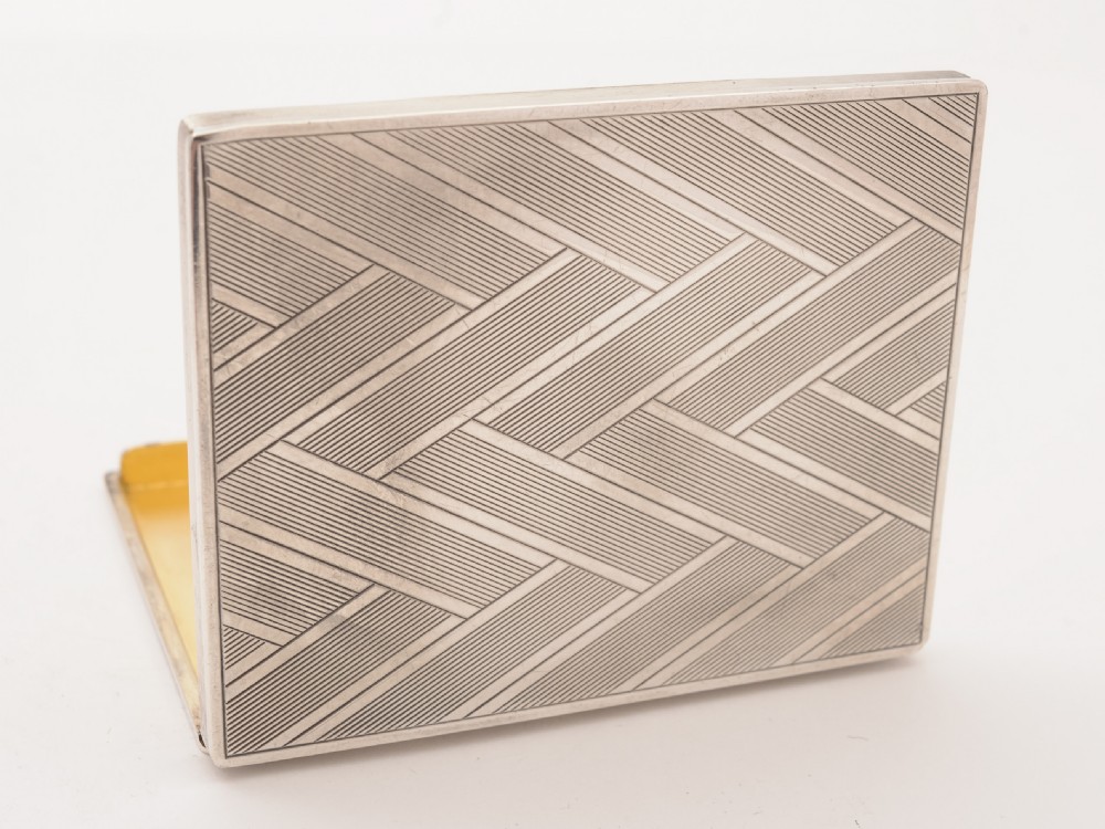 French Silver Art Deco Card Case, Circa 1930 View III