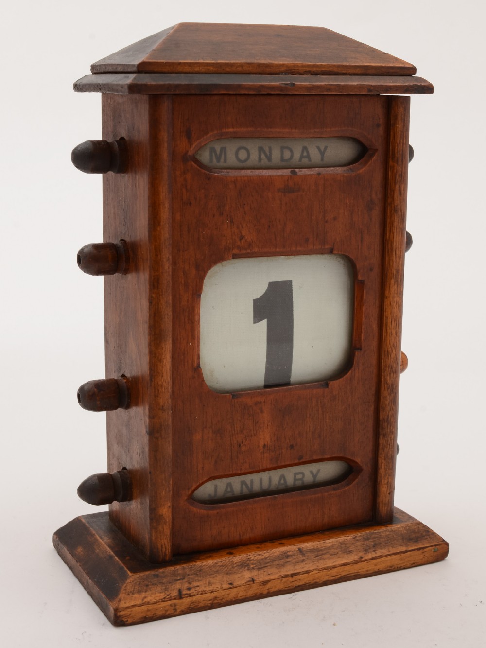 Edwardian Mahogany Desk Calendar, Circa 1900