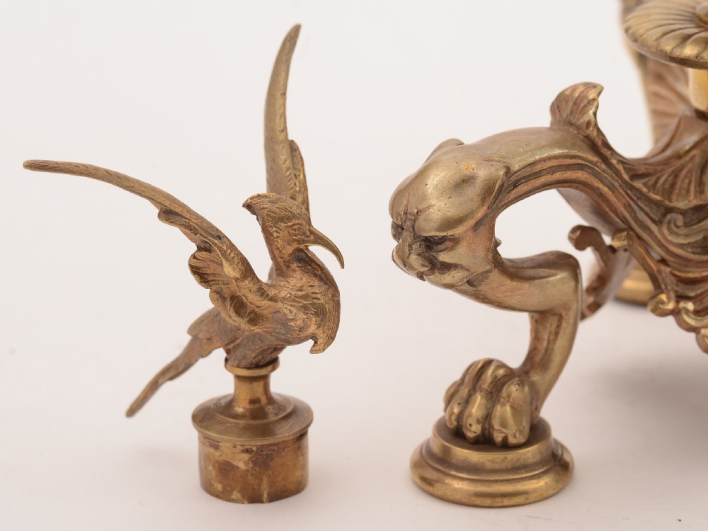 French Brass and Bronze Greek Revival Candelabras, Circa 1870 View V