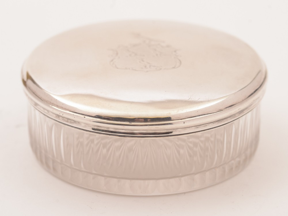 Glass Silver Topped Box, Circa 1820