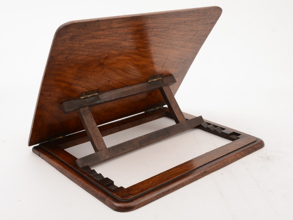 Victorian Walnut & Brass Folding Book Stand, Circa 1890 View III