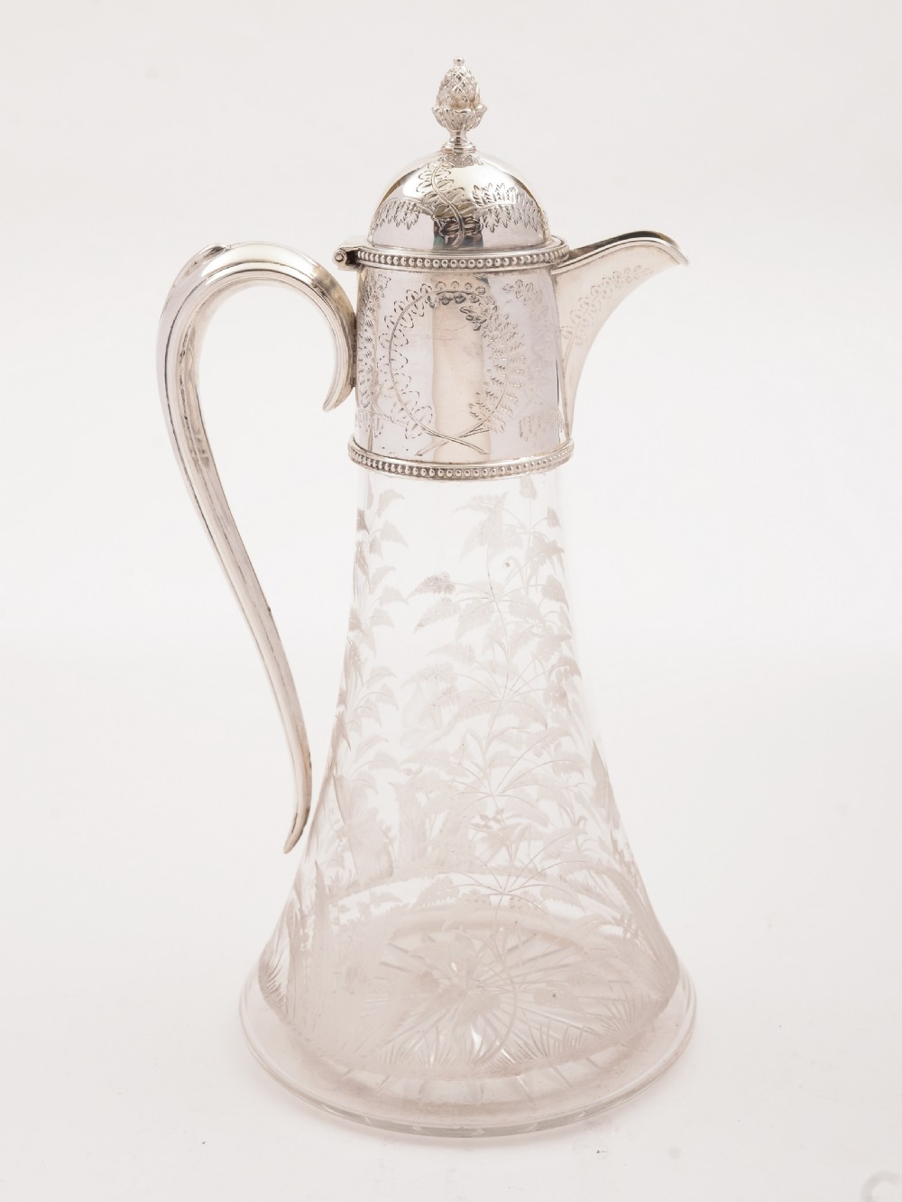 Edwardian Glass and Silver Plated Claret Jug, Circa 1905