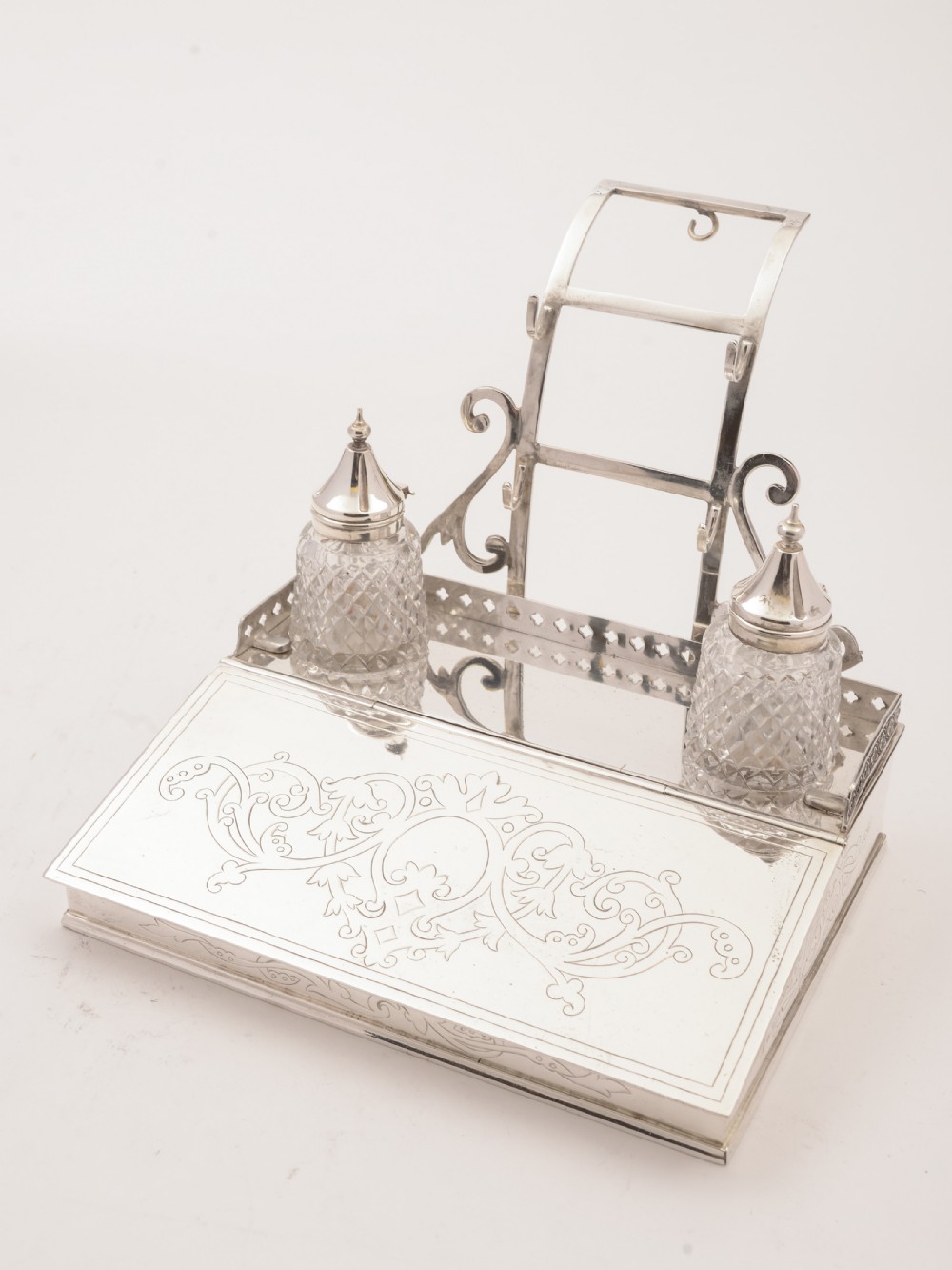 Victorian Silver Plated Ink Stand, 1868
